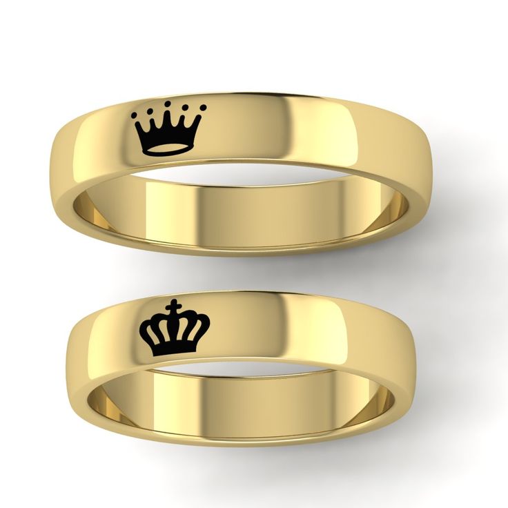 Engrave Couple Ring | Gold Color