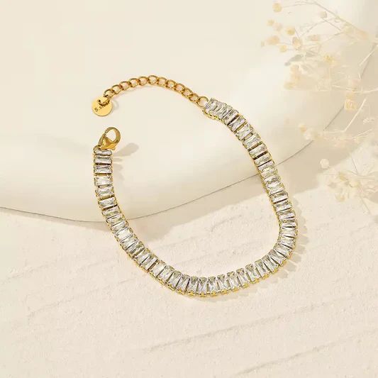 Crystal Elegance Gold Bracelet✨