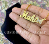 Customized Name Necklace- Stone Butterfly