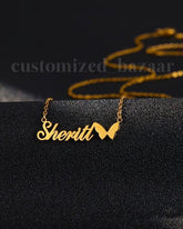 Customized Name Necklace- with butterfly