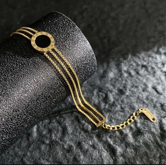 Luxury Roman Circle Bracelet💛🖤