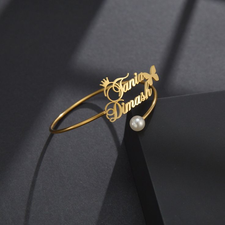 Customized Double name bangle